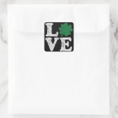 St Patrick's Day LOVE Shamrock Irish Vierkante Sticker (Tas)