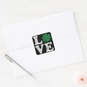 St Patrick's Day LOVE Shamrock Irish Vierkante Sticker (Envelop)