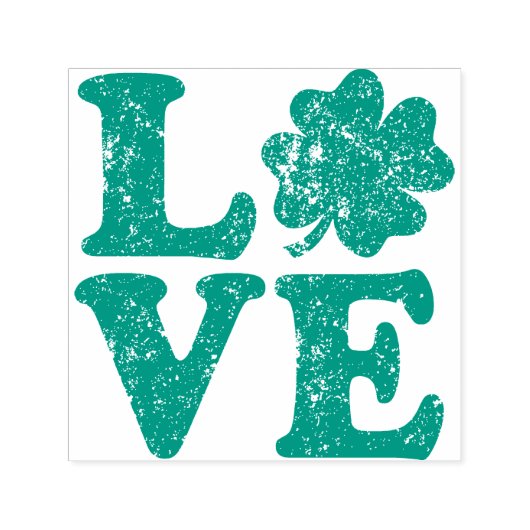 St Patrick's Day LOVE Shamrock Irish Zelfinktende Stempel (Design)