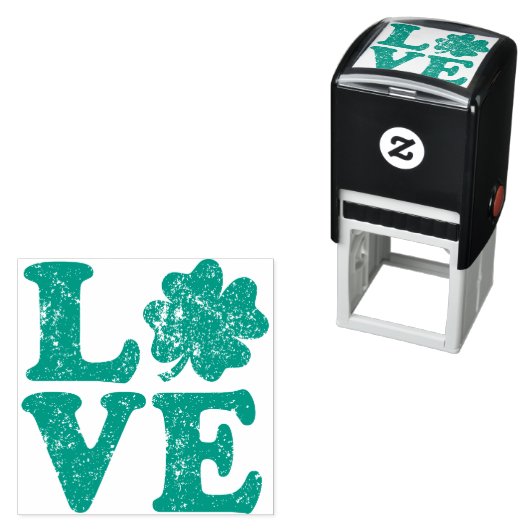 St Patrick's Day LOVE Shamrock Irish Zelfinktende Stempel (In situ)