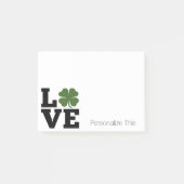 St. Patrick's Day Love with green shamrock Post-it® Notes (Voorkant)