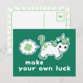 St Patrick's Day Luck Farting Unicorn Briefkaart (Voorkant / Achterkant)