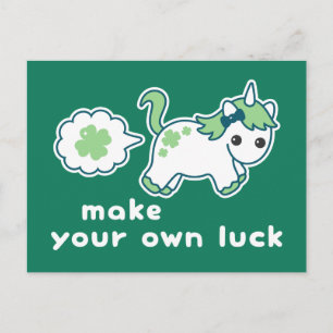 St Patrick's Day Luck Farting Unicorn Briefkaart