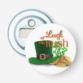 St. Patrick's Day - "Luck of the Irish" Button Flesopener