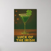 St. Patrick's Day Luck Of The Irish Clover Martini Canvas Afdruk (Voorkant)
