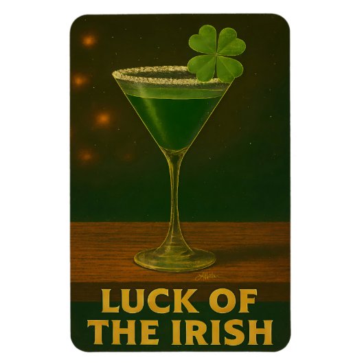 St. Patrick's Day Luck Of The Irish Clover Martini Magneet (Verticaal)