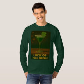 St. Patrick's Day Luck Of The Irish Clover Martini T-shirt (Voorkant volledig)