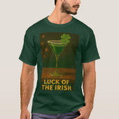 St. Patrick's Day Luck Of The Irish Clover Martini T-shirt (Voorkant)