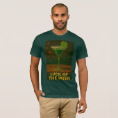 St. Patrick's Day Luck Of The Irish Clover Martini T-shirt (Voorkant volledig)
