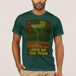St. Patrick's Day Luck Of The Irish Clover Martini T-shirt