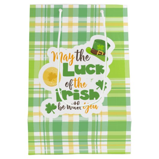 St Patrick's Day Luck of the Irish Play Medium Cadeauzakje (Achterkant)