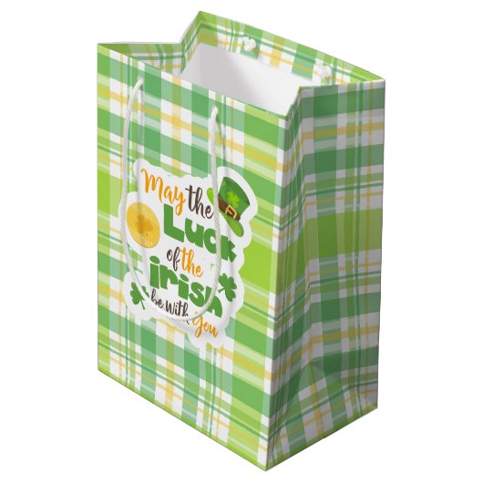 St Patrick's Day Luck of the Irish Play Medium Cadeauzakje (Achterkant Gekanteld)