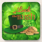 St. Patrick's Day "Luck of the Irish" Shamrock Drankjes Onderzetter (Voorkant)