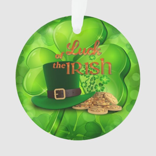 St. Patrick's Day - "Luck of the Irish" - Shamrock Ornament (voorkant)
