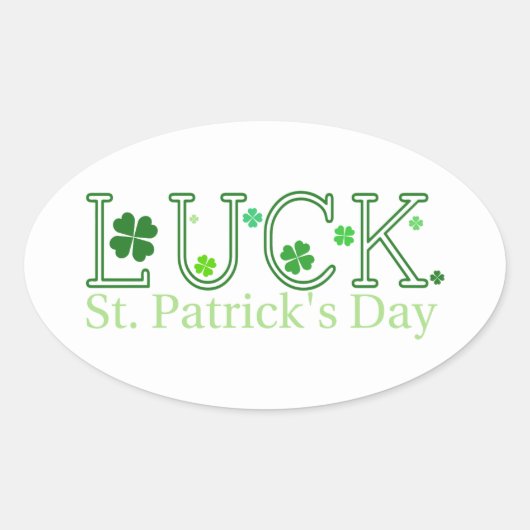St. Patrick's Day Luck Oval Sticker (Voorkant)