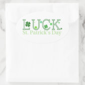St. Patrick's Day Luck Oval Sticker (Tas)