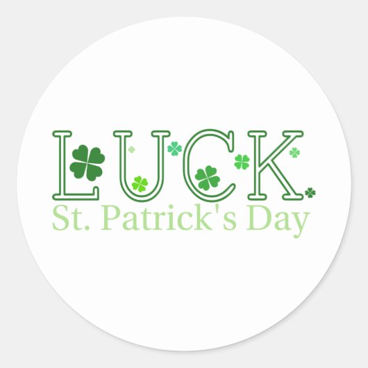 St. Patrick's Day Luck Ronde Sticker (Voorkant)