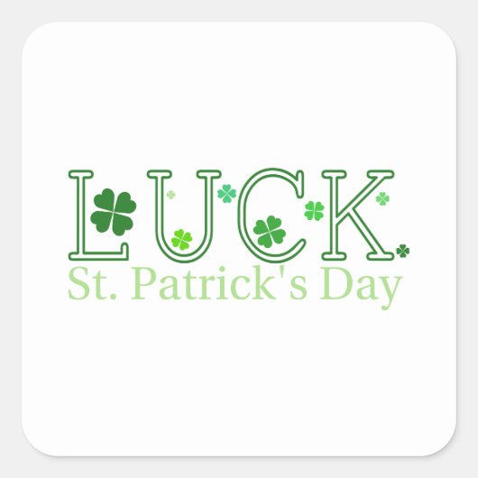 St. Patrick's Day Luck Square Sticker (Voorkant)