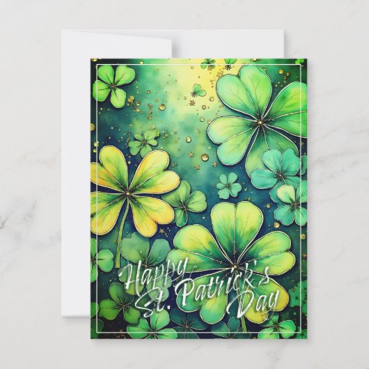 St. Patrick's Day Luck - Waterverf Shamrocks 🍀✨ (Voorkant)
