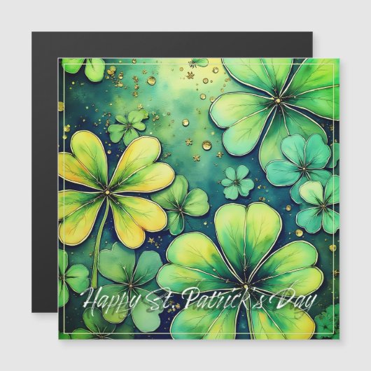 St. Patrick's Day Luck - Waterverf Shamrocks 🍀✨ (Voorkant / Achterkant)