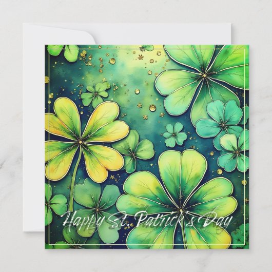 St. Patrick's Day Luck - Waterverf Shamrocks 🍀✨ (Voorkant)