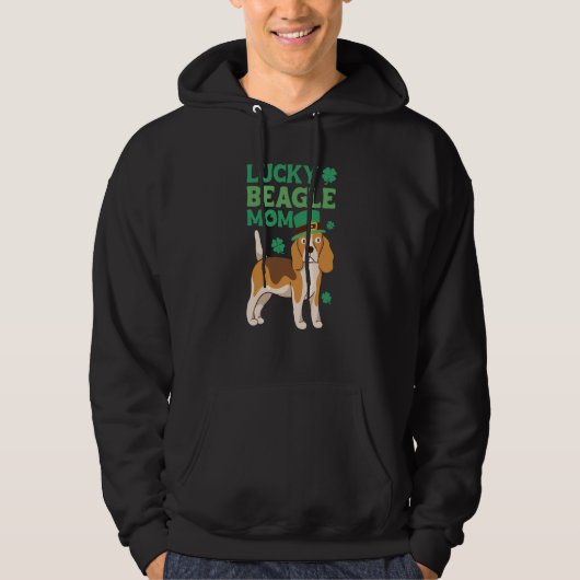 St Patrick's Day Lucky Beagle Mom Hoodie (Voorkant)