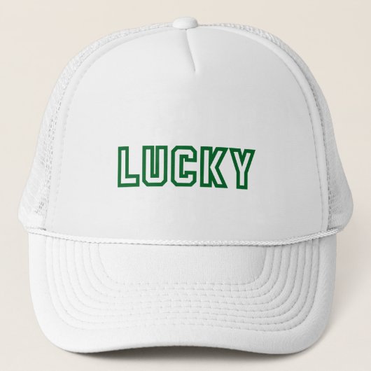 St. Patrick's Day, Lucky Bold Font Trucker Hat Pet (Voorkant)