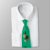 St Patrick's Day Lucky Cat Green  Stropdas (Gebonden)