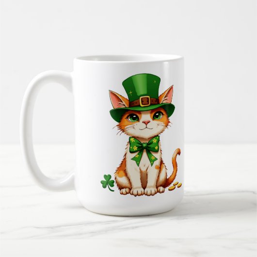 St. Patrick's Day Lucky Cat Koffiemok (Links)