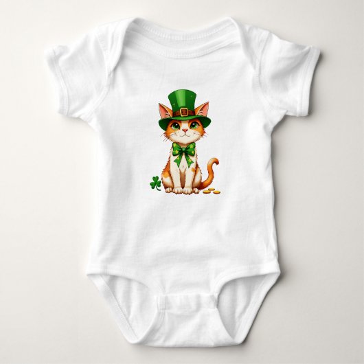 St. Patrick's Day Lucky Cat Romper (Voorkant)