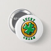 St. Patrick's Day Lucky Charm 4 Bladklaver Ronde Button 5,7 Cm (Voorkant /achterkant)