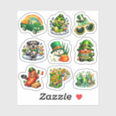 St. Patrick's Day Lucky Charm Cartoon Set Sticker (Vel)