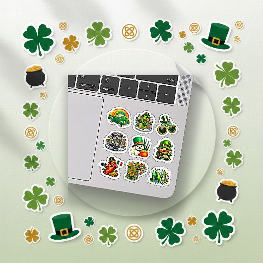 St. Patrick's Day Lucky Charm Cartoon Set Sticker