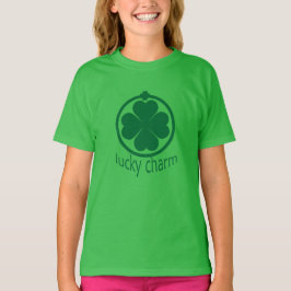 St. Patricks Day Lucky Charm Clover Girls T-shirt