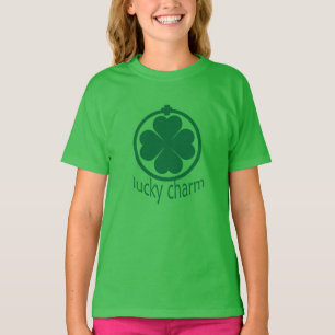 St. Patricks Day Lucky Charm Clover Girls T-shirt