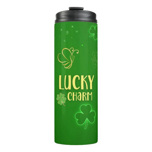 St Patricks Day Lucky Charm Ierse Tumbler Thermosbeker (Voorkant)