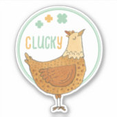 St. Patricks Day Lucky Chicken Sticker (Voorkant)