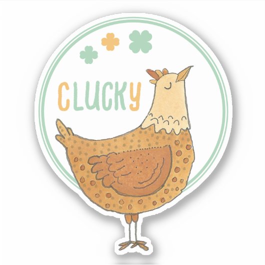 St. Patricks Day Lucky Chicken Sticker (Voorkant)