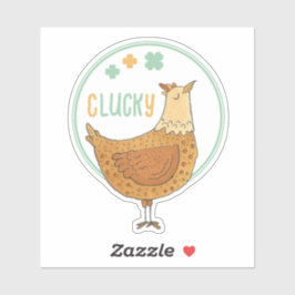 St. Patricks Day Lucky Chicken Sticker