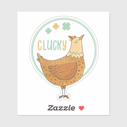 St. Patricks Day Lucky Chicken Sticker (Vel)