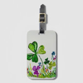 St Patrick's Day Lucky Clover Bagagelabel (Voorkant (verticaal))