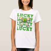 St. Patrick's Day Lucky Clover Bow T-shirt (Voorkant)