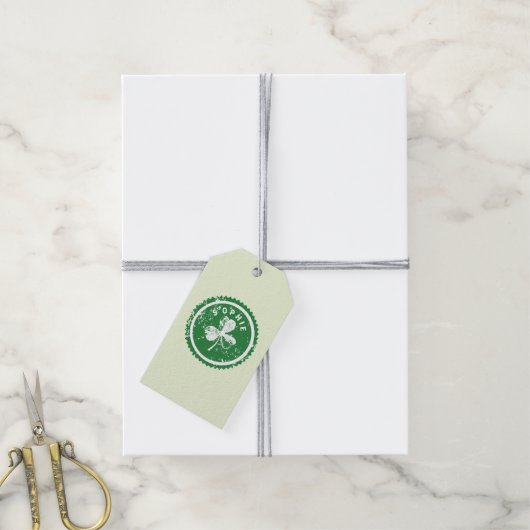 St. Patrick's Day Lucky Clover Cadeaulabel (Met Touw)