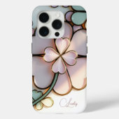St Patricks Day Lucky Clover Glas in lood Effect Case-Mate iPhone Case (Achterkant)