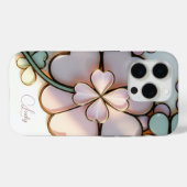 St Patricks Day Lucky Clover Glas in lood Effect Case-Mate iPhone Case (Achterkant (horizontaal))