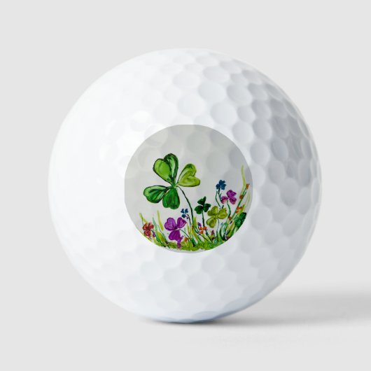 St Patrick's Day Lucky Clover Golfballen (Voorkant)