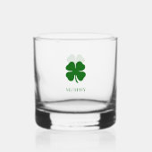 St Patrick's Day Lucky Clover Green Shamrock Irish Whisky Glas (Achterkant)
