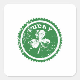 St. Patrick's Day Lucky Clover Vierkante Sticker