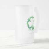 St. Patrick's Day. Lucky Clover White Silhouette. Matglas Bierpul (Voorkant rechts)