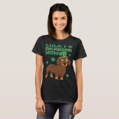 St Patrick's Day Lucky Dachshund Mam T-shirt (Voorkant volledig)